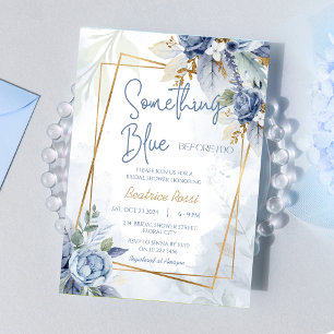 Invitation Quelque chose de bleu avant de faire Fête des mari