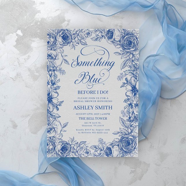 Invitation Quelque chose de bleu avant de faire Fête des mari (Créateur téléchargé)