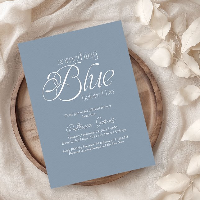 Invitation Quelque chose de bleu avant de faire Fête des mari (Créateur téléchargé)