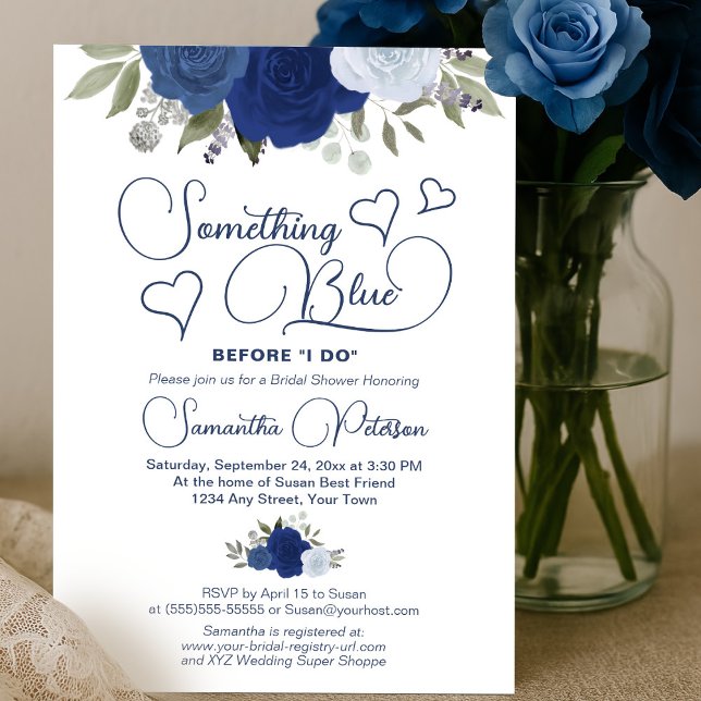 Invitation Quelque chose de bleu avant de faire Fête des mari (Créateur téléchargé)