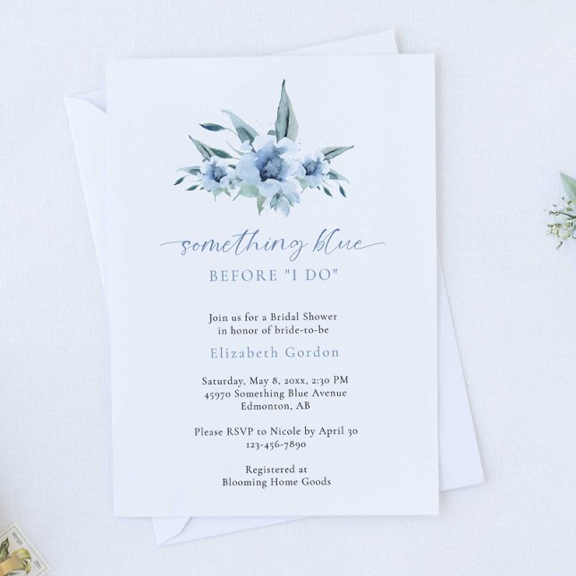 Invitation Quelque chose de bleu avant de faire Fête des mari (Créateur téléchargé)