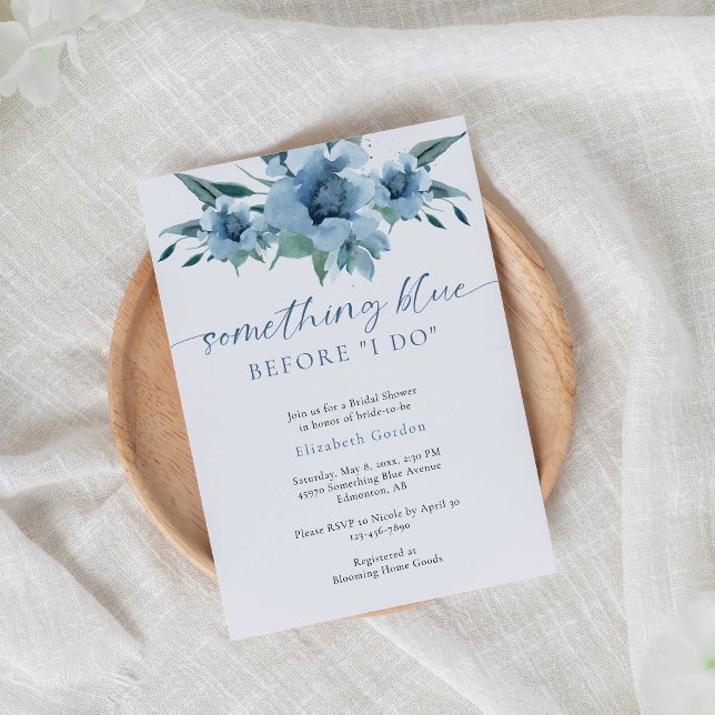 Invitation Quelque chose de bleu avant de faire Fête des mari (Créateur téléchargé)