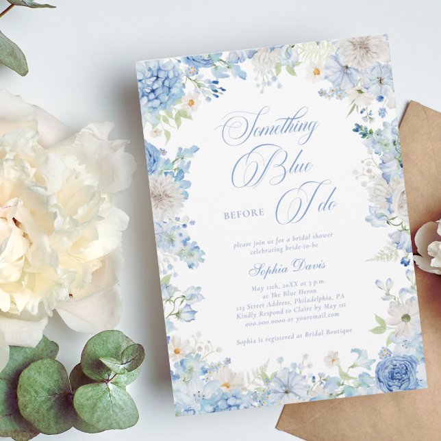 Invitation Quelque chose de bleu avant de faire Fête des mari (Créateur téléchargé)