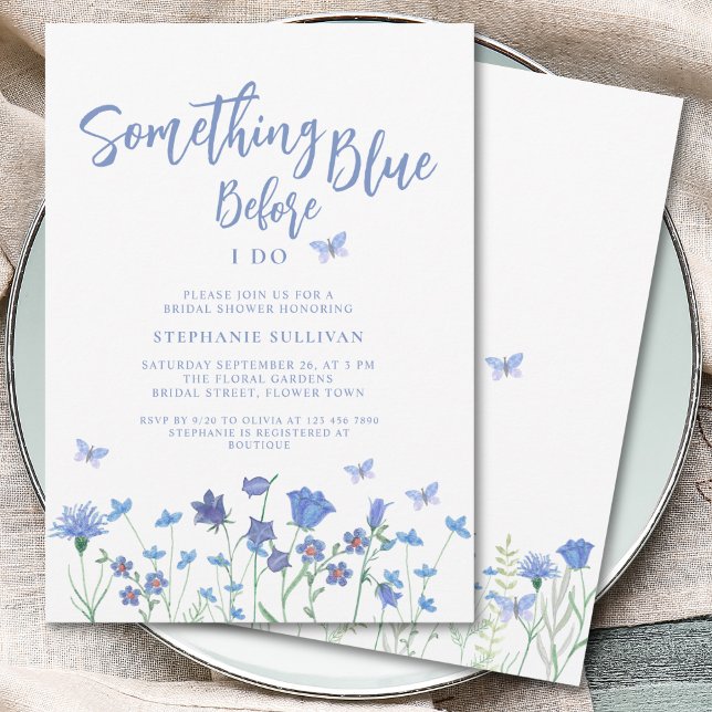 Invitation Quelque chose de bleu avant de faire Fête des mari (Créateur téléchargé)
