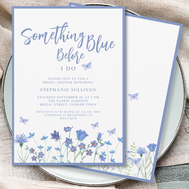 Invitation Quelque chose de bleu avant de faire Fête des mari (Créateur téléchargé)
