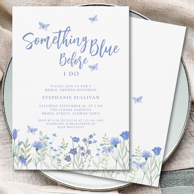 Invitation Quelque chose de bleu avant de faire Fête des mari (Créateur téléchargé)