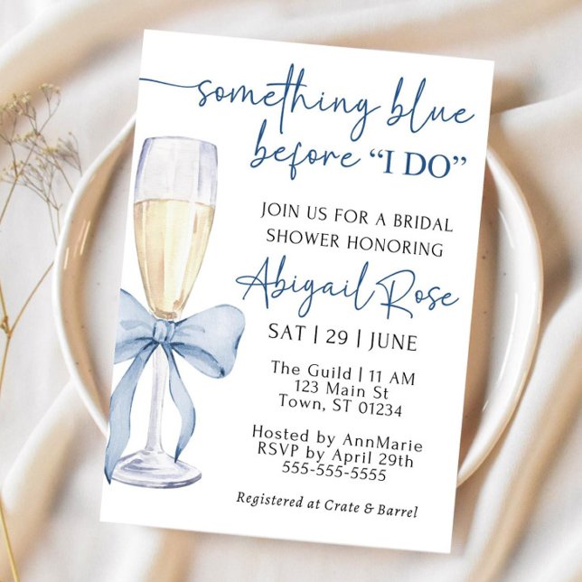 Invitation Quelque chose de bleu avant de faire Fête des mari (Créateur téléchargé)