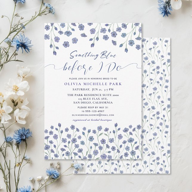 Invitation Quelque chose de bleu avant de faire Fête des mari (Créateur téléchargé)