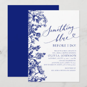 Invitation Quelque chose de bleu avant de faire Fête des mari