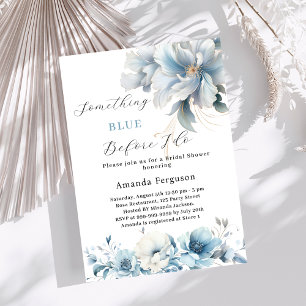 Invitation Quelque chose de bleu avant de faire floral nuptia
