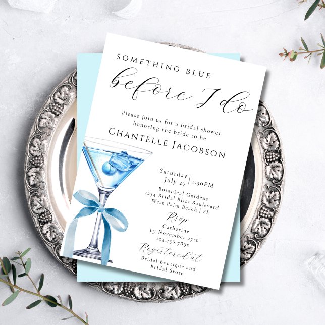 Invitation Quelque chose de bleu avant de faire Martini Fête  (Créateur téléchargé)