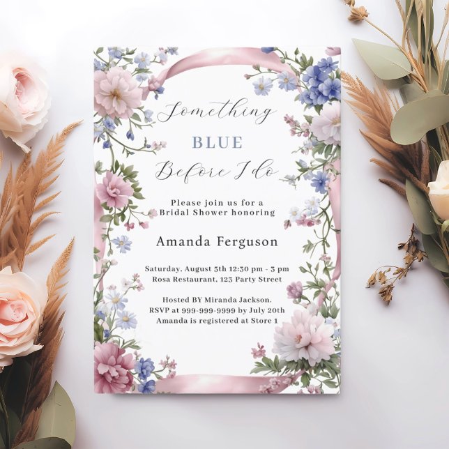 Invitation Quelque chose de bleu avant de faire une Baby Show (Créateur téléchargé)