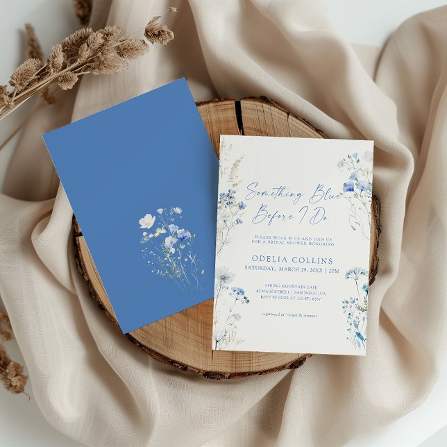 Invitation Quelque chose de bleu avant la douche de mariée fl (Créateur téléchargé)