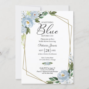 Invitation Quelque chose de bleu avant ma douche de mariée