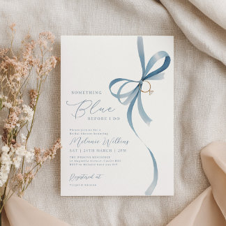 Invitation Quelque Chose de Bleu Avant Ma Douche de Mariée à 
