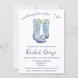 Invitation Quelque chose de bleu avant moi ! Fête des mariées