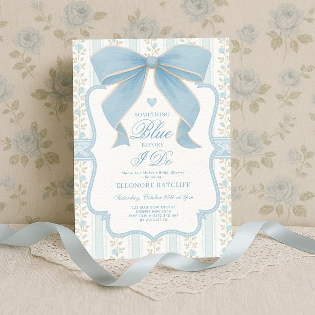 Invitation Quelque chose de bleu avant que je ne fasse Fête d (Créateur téléchargé)