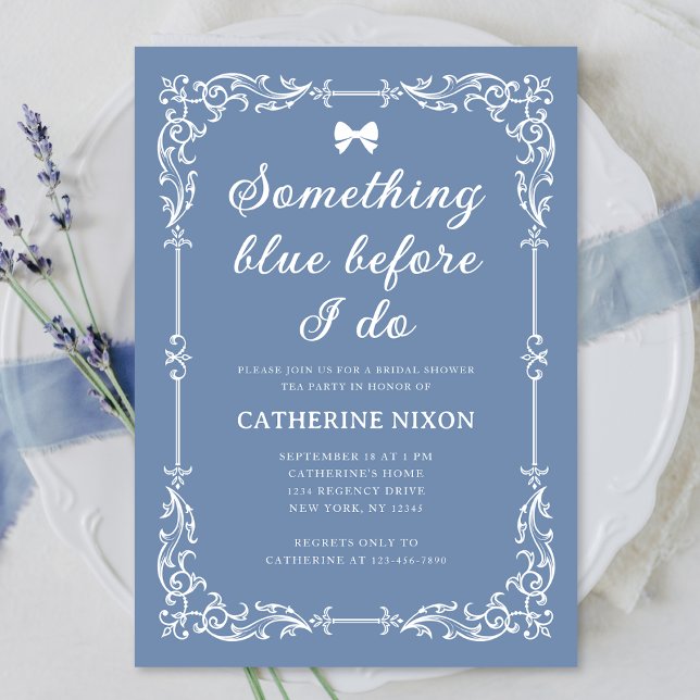Invitation Quelque chose de bleu avant que je ne fasse Fête d (Créateur téléchargé)