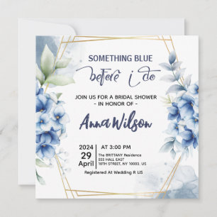 Invitation Quelque chose de bleu avant que je ne fasse l'hydr