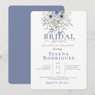 Invitation Quelque chose de bleu Bouquet Fête des mariées d'i