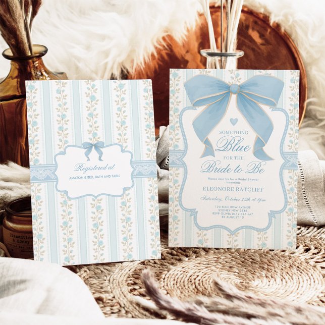 Invitation Quelque chose de bleu pour la Fête des mariées Ble (Créateur téléchargé)