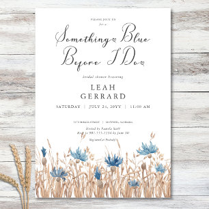 Invitation Quelque chose de Blue Cornflowers & Blé Fête des m