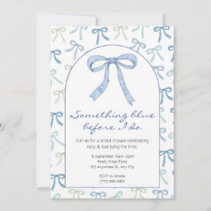 Invitation Quelque chose de Blue Ribbon Bow Fête des mariées