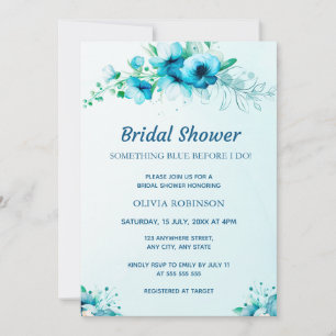 Invitation Quelque chose Fête des mariées florale d'aquarelle