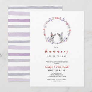 Invitation Quelques lapins sont sur le chemin, Baby shower ju