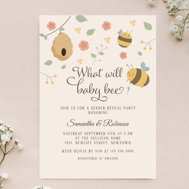 Invitation Qu'est-ce que ça va être, le genre d'abeilles révé (Créateur téléchargé)