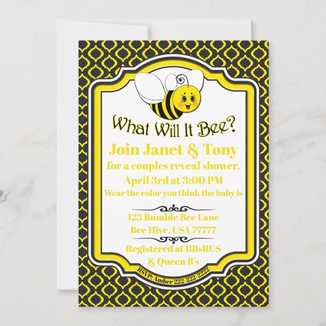 Invitation Qu'est-ce que ce sera Couples Baby shower Invitati (Devant)