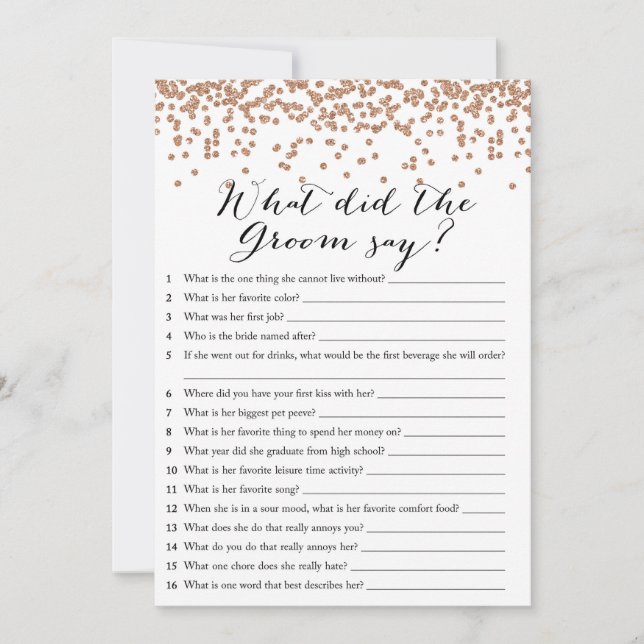 Invitation Qu'est-ce que Groom a dit Fête de l'mariée Rose 5x (Devant)