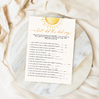 Qu'Est-Ce Que Le Père A Dit Baby shower Sunshine