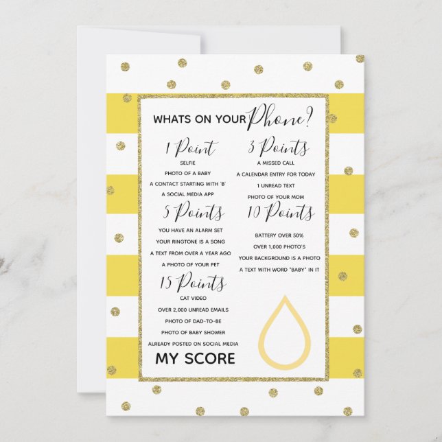 Invitation qu'est-ce qu'il y a sur votre baby shower de télép (Devant)