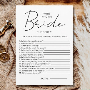 Invitation Qui connaît la Bride Meilleure Fête des mariées Je