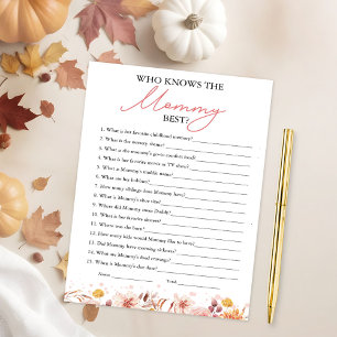 Invitation Qui connaît la maman meilleur Baby shower d'automn