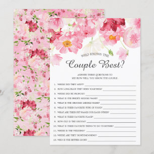 Invitation Qui connaît le couple meilleur jeu de Fête des mar