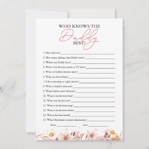 Invitation Qui connaît le Daddy meilleur jeu de Baby shower d