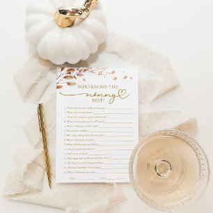 Invitation Qui connaît le mieux la maman jeu de baby shower d