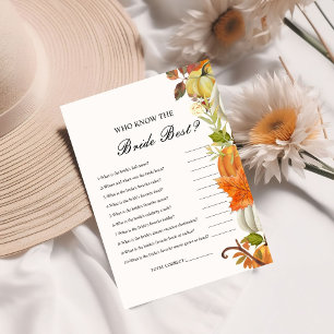 Invitation Qui connaît le mieux la mariée jeu de baby shower