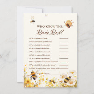 Invitation Qui connaît le mieux la mariée jeu de baby shower