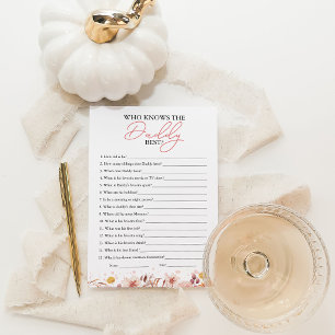 Invitation Qui connaît le mieux le papa jeu de baby shower d'