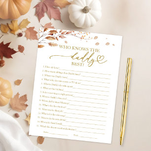 Invitation Qui connaît le mieux le papa jeu de baby shower d'