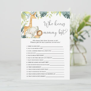 Invitation Qui connaît maman le meilleur jeu de baby shower s