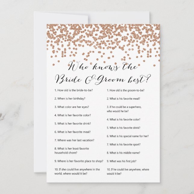 Invitation Qui connaît Mariée et Rose de chambre Gold Bridal  (Devant)