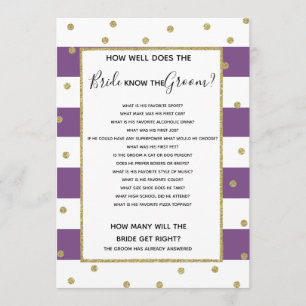 Invitation qui sait bien que la mariée connaît le jeu de l'ba