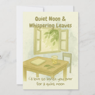 Invitation Quiet Noon & Whispering Leaves - Calm Summer Invit