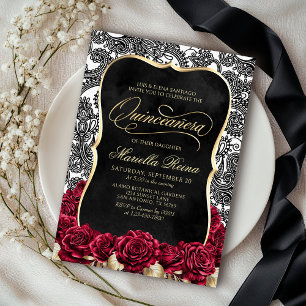 Invitation Quinceaña noir or blanc