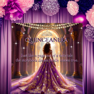Invitation Quinceanera 15e Anniversaire Palais Magenta Or