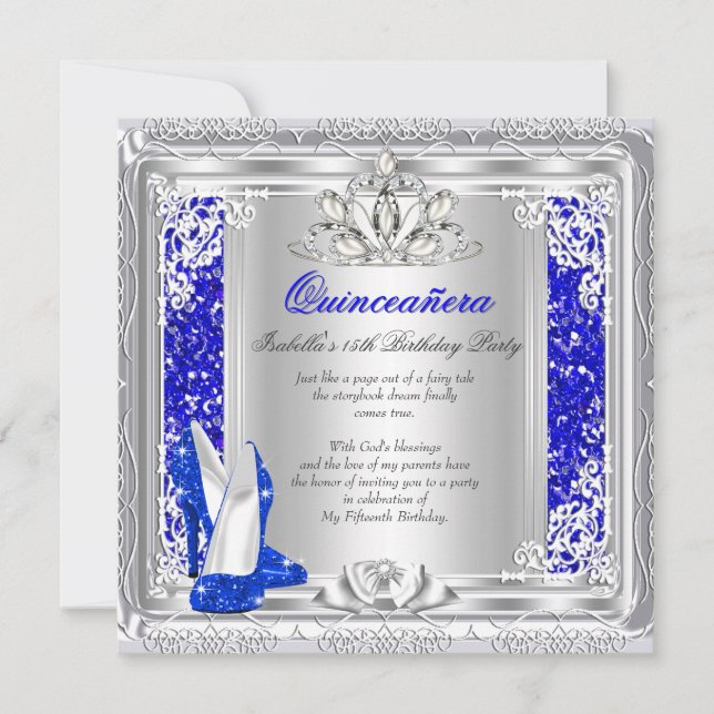 Invitation Quinceanera 15e anniversaire Parties scintillant C (Devant)